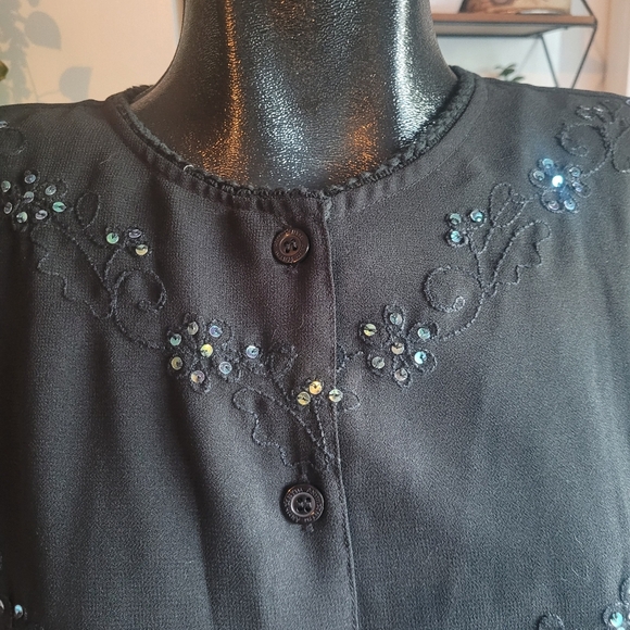Original Anthony Black Blouse M - Picture 3 of 8